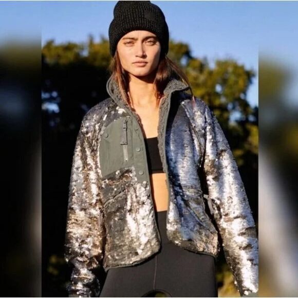 New! Free People Hit The Slopes Sequin Jacket, size S - Picture 2 of 16